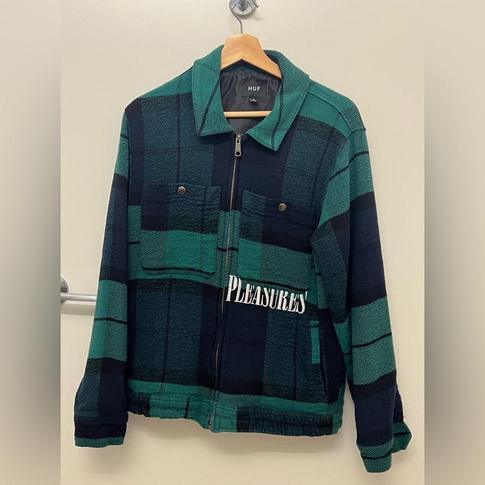 HUF x Pleasures Blackwatch Work Jacket – Size M – Very Good Condition